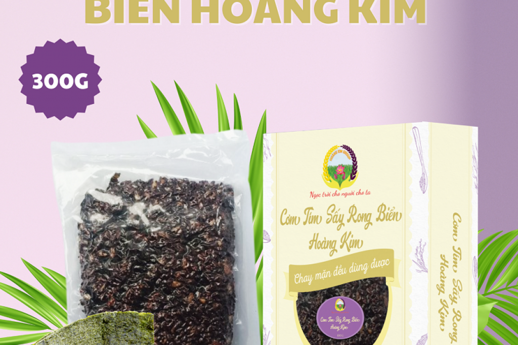 CẢM NHẬN SỰ ĐỘC ĐÁO CỦA CƠM TÍM SẤY RONG BIỂN HOÀNG KIM